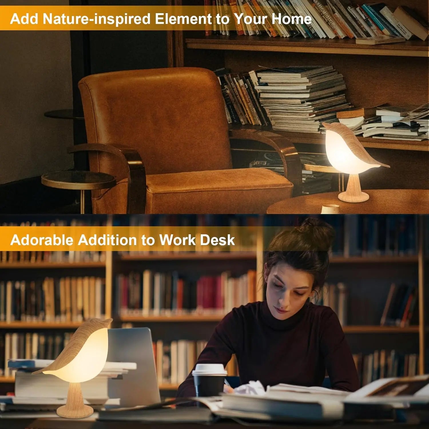 Luminária Pássaro LED com Três Tonalidades de Luz
