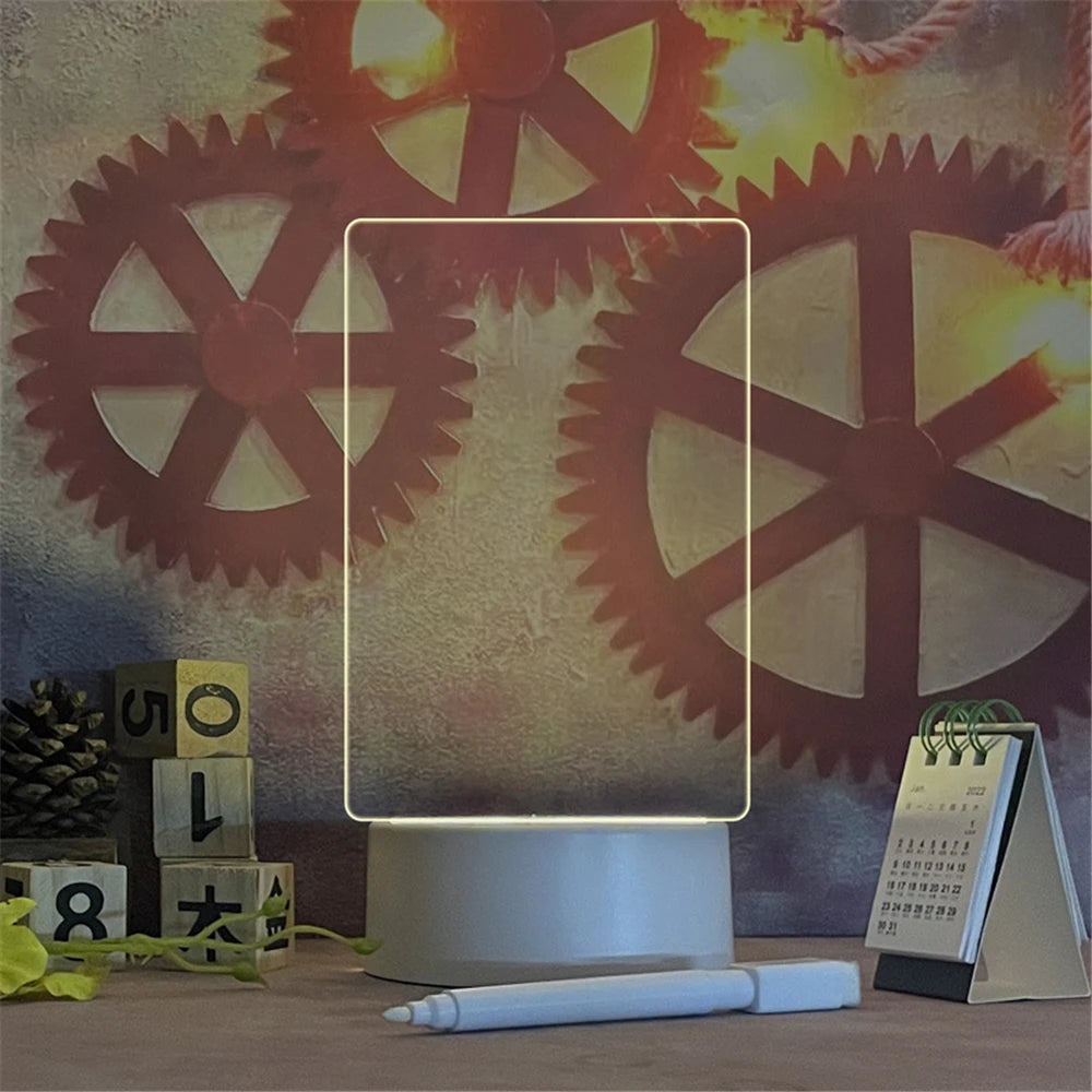 Luminária LED com Quadro de Mensagens