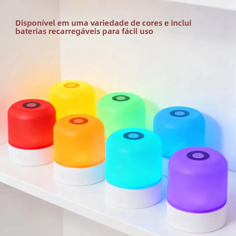 Luminária LED Três Cores e RGB para Mesa e Cabeceira