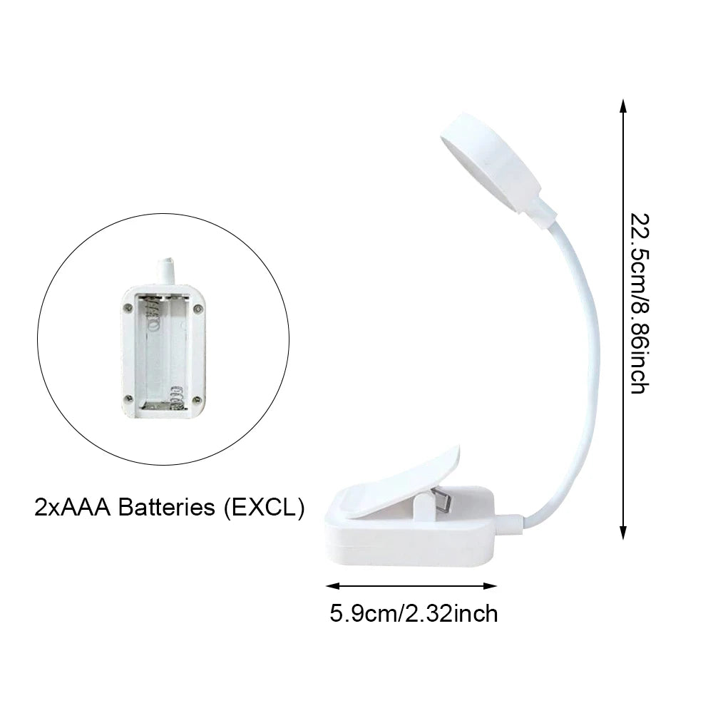 Luminária LED Portátil Flexível com Clipe para Leitura