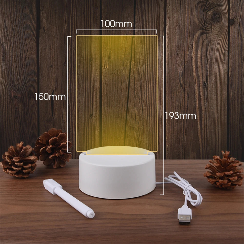 Luminária LED com Quadro de Mensagens