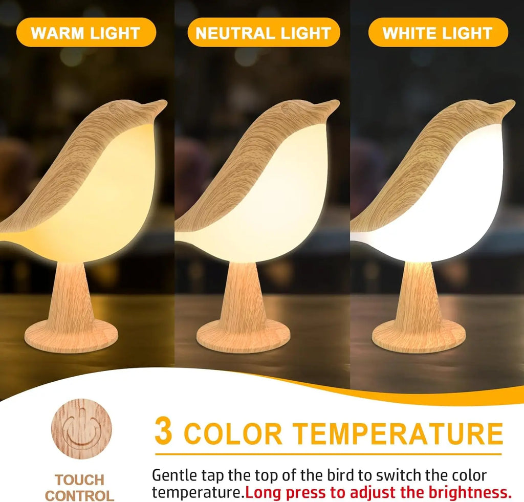 Luminária Pássaro LED com Três Tonalidades de Luz