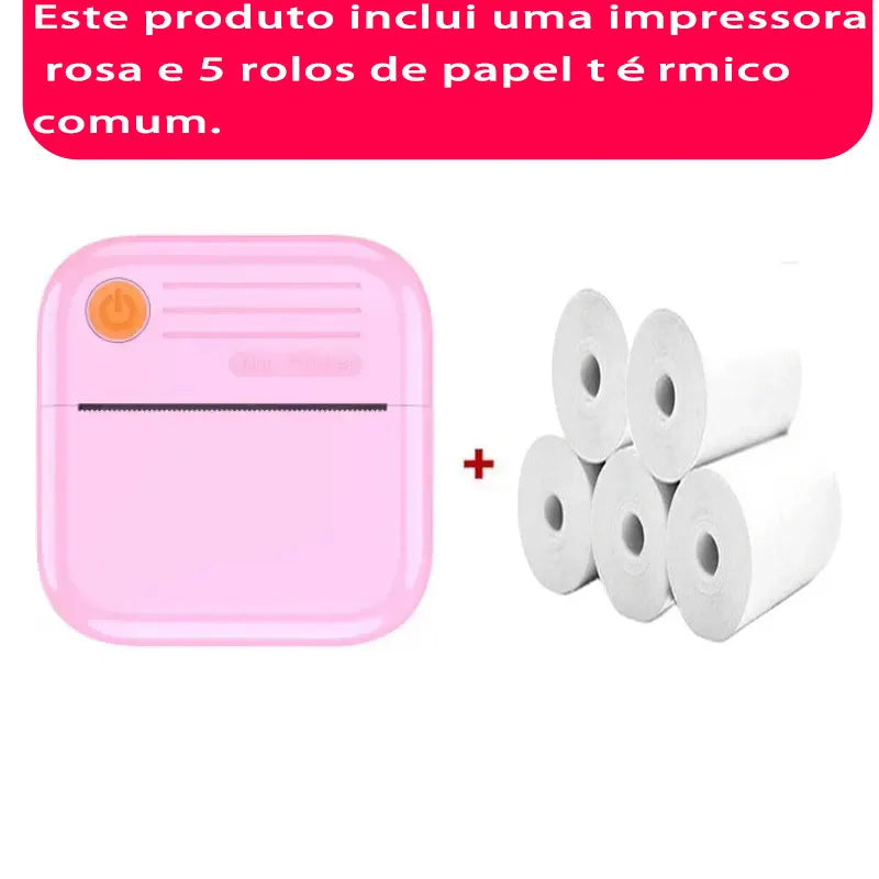 Mini Impressora Térmica Portátil Sem Fio com Bluetooth