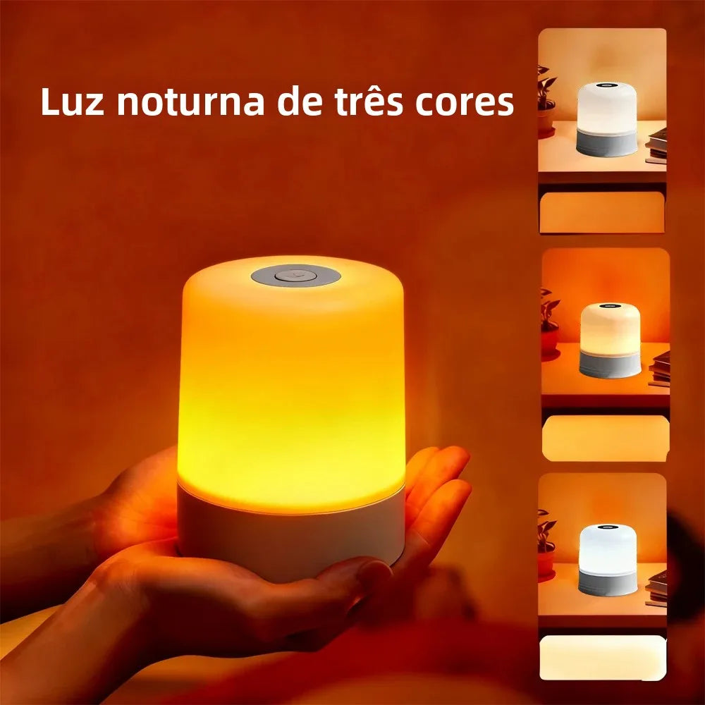 Luminária LED Três Cores e RGB para Mesa e Cabeceira