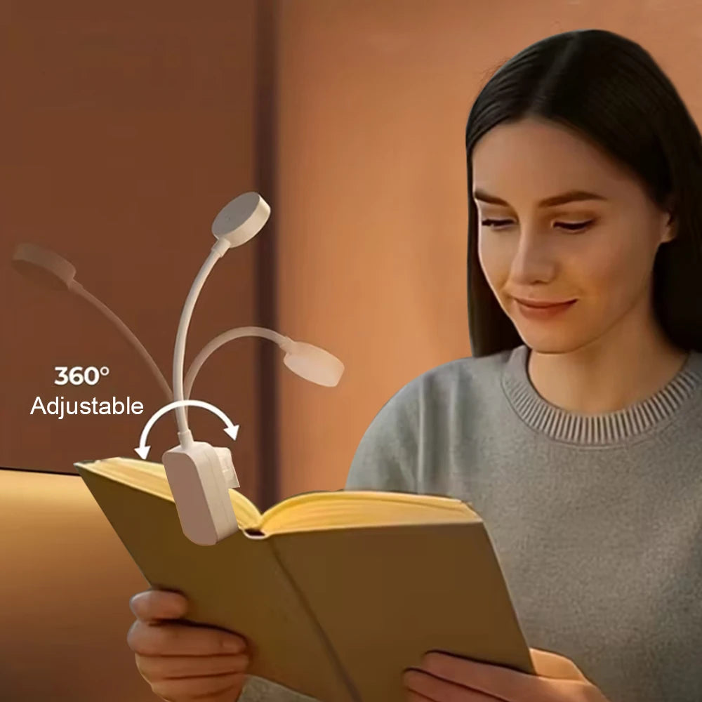 Luminária LED Portátil Flexível com Clipe para Leitura