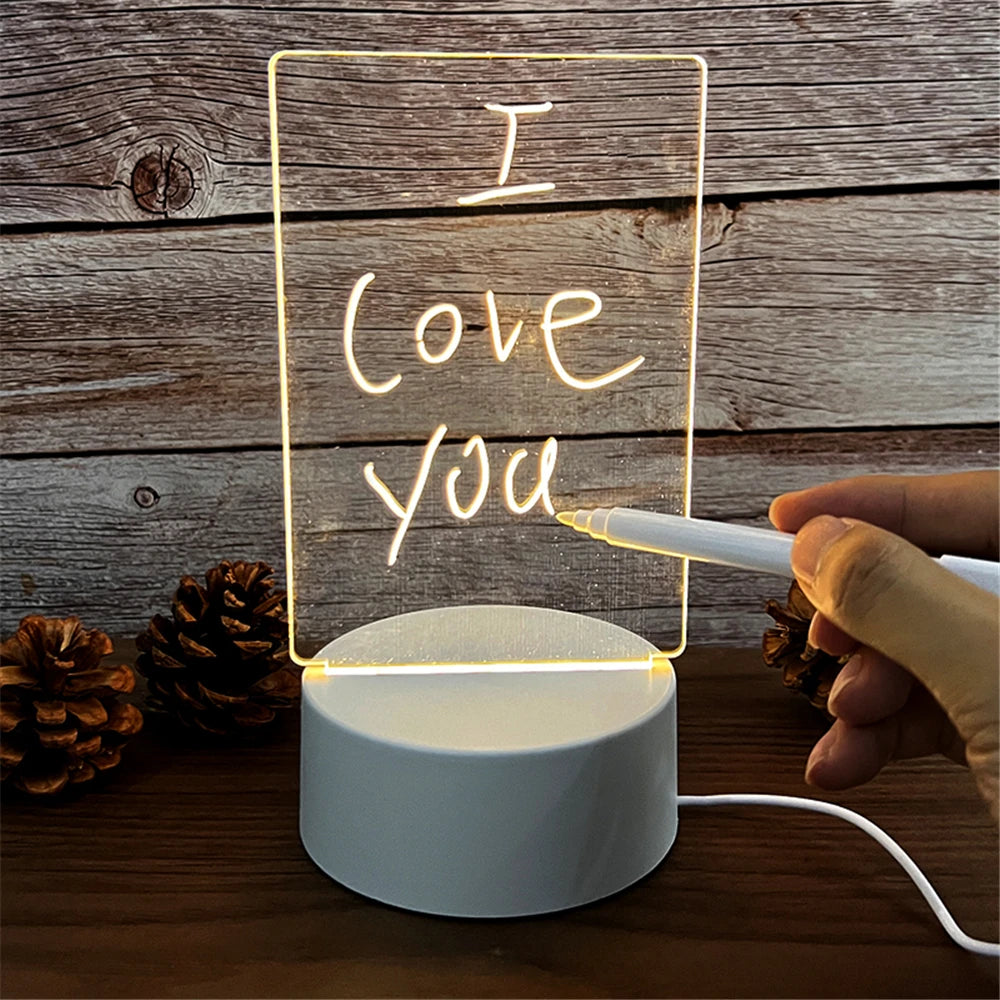 Luminária LED com Quadro de Mensagens